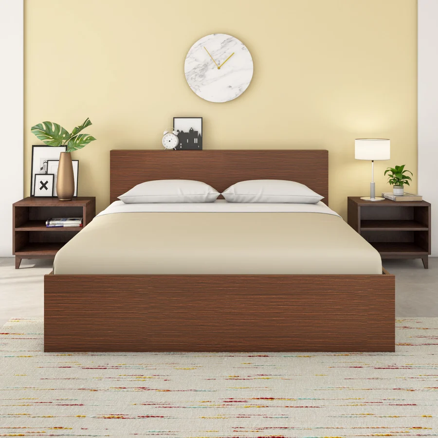 Nilkamal Arthur Plus King Bed With Storage (Legno Oak Dark)