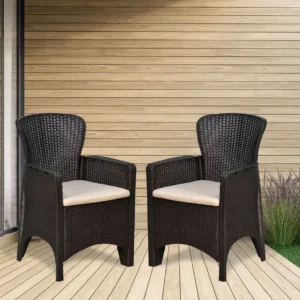 Nilkamal Breeze One Seater Plastic Sofa Chair with Cushion, Set of 2