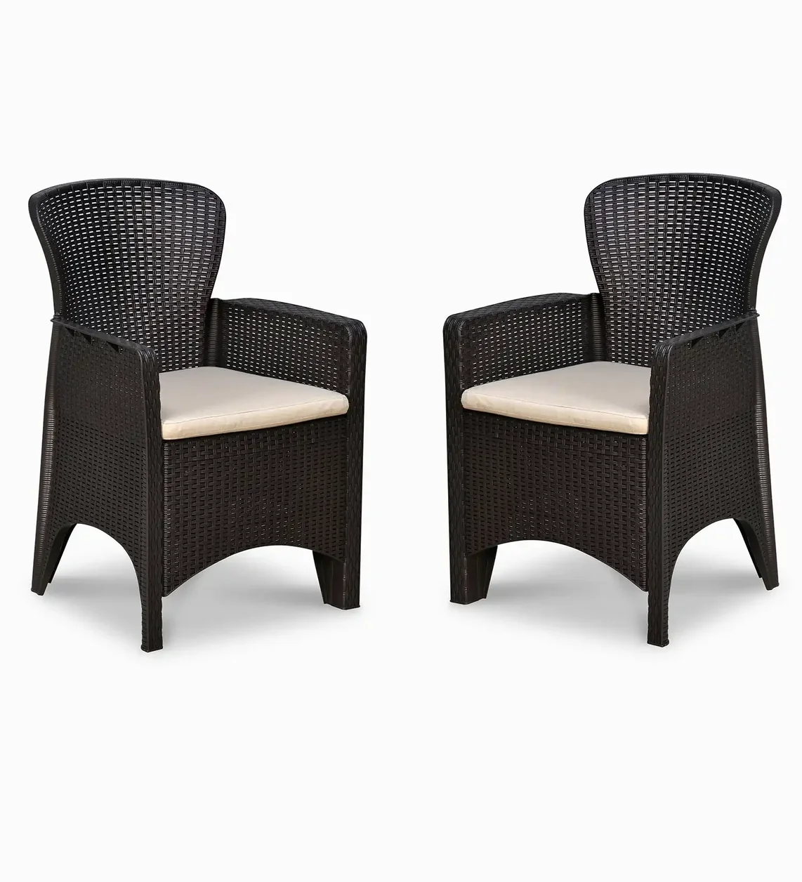 Nilkamal Breeze One Seater Plastic Sofa Chair with Cushion, Set of 2