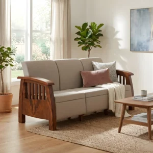 Nilkamal Aspire 3 Seater Plastic Sofa (Walnut)