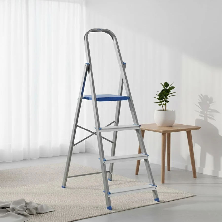Nilkamal Rise 4 Step Steel Ladder (Grey)