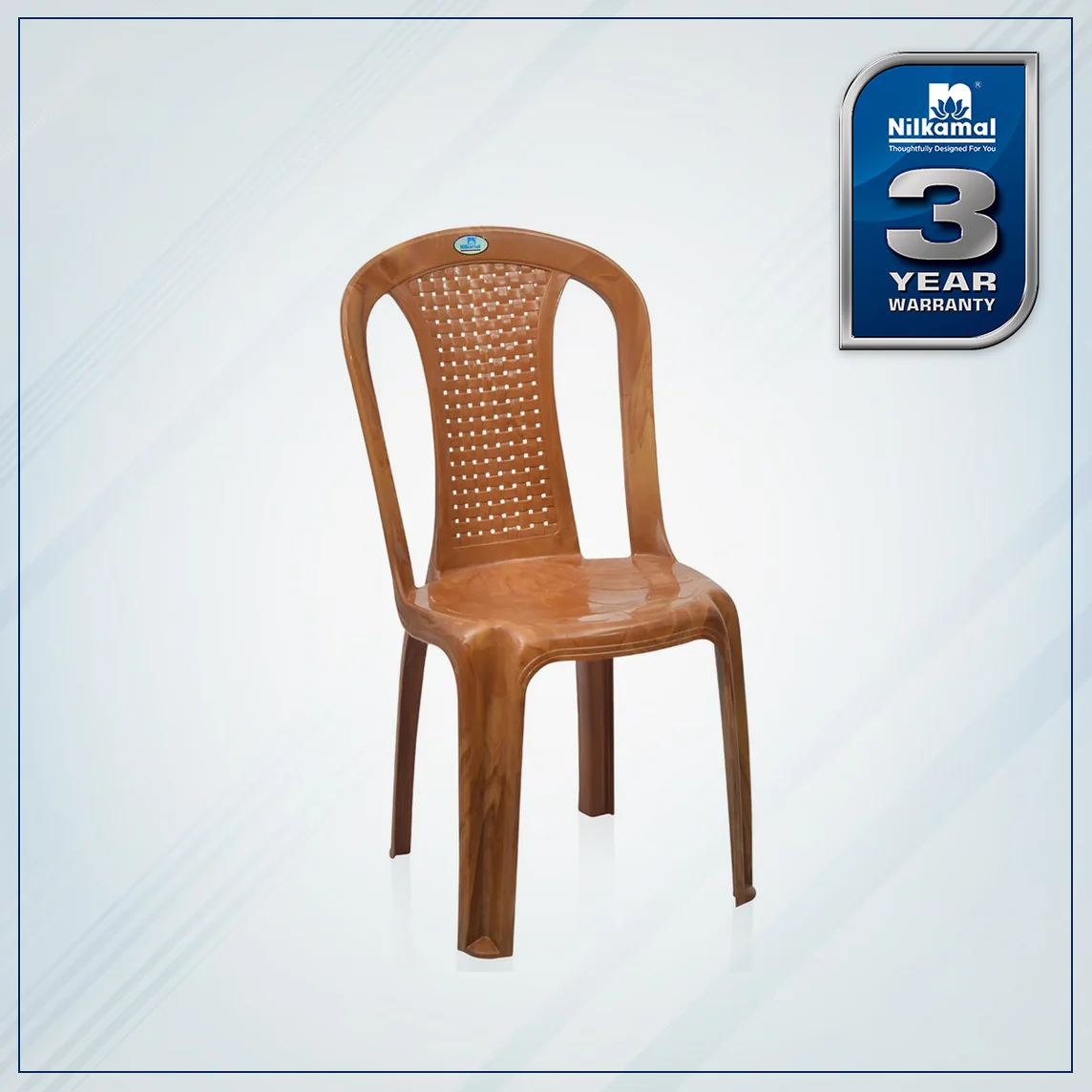 Nilkamal CHR4002 Plastic Armless Chair (Pear Wood)