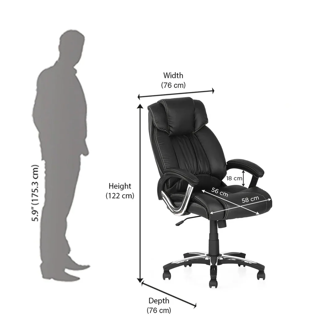 Nilkamal Trenvi High Back Office Chair (Black)
