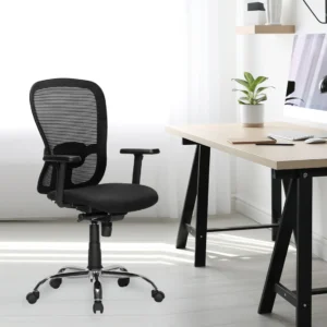 Nilkamal Alba Mid Back Mesh CTS Chrome Base Office Chair (Black)