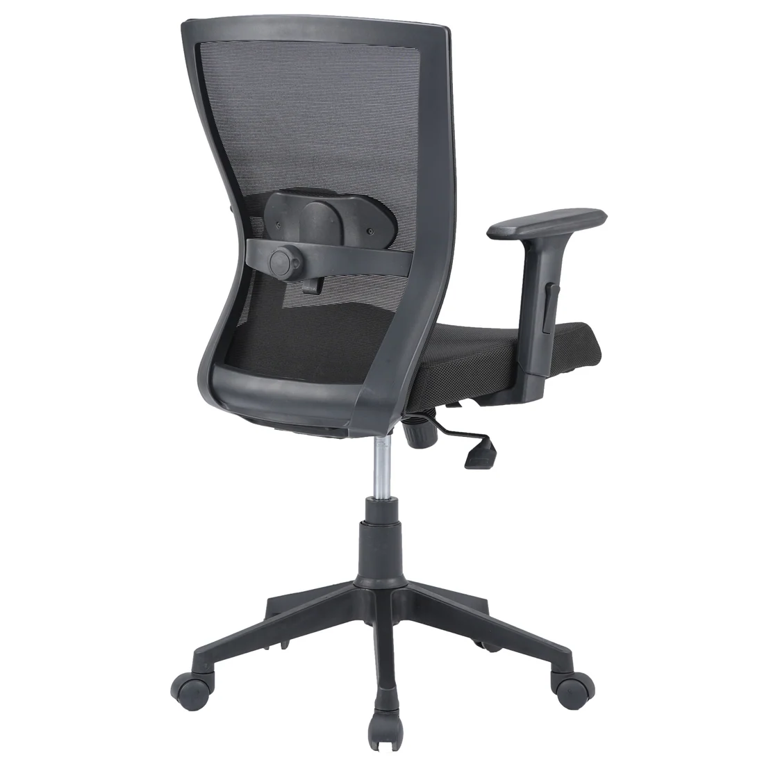 Nilkamal Hexon Mid Back Mesh with Adjustable Arm Chair (Black)