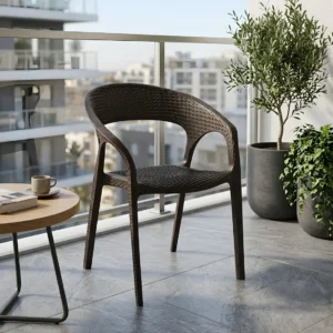Nilkamal Club Plastic Arm Chair (Season Rust Brown)