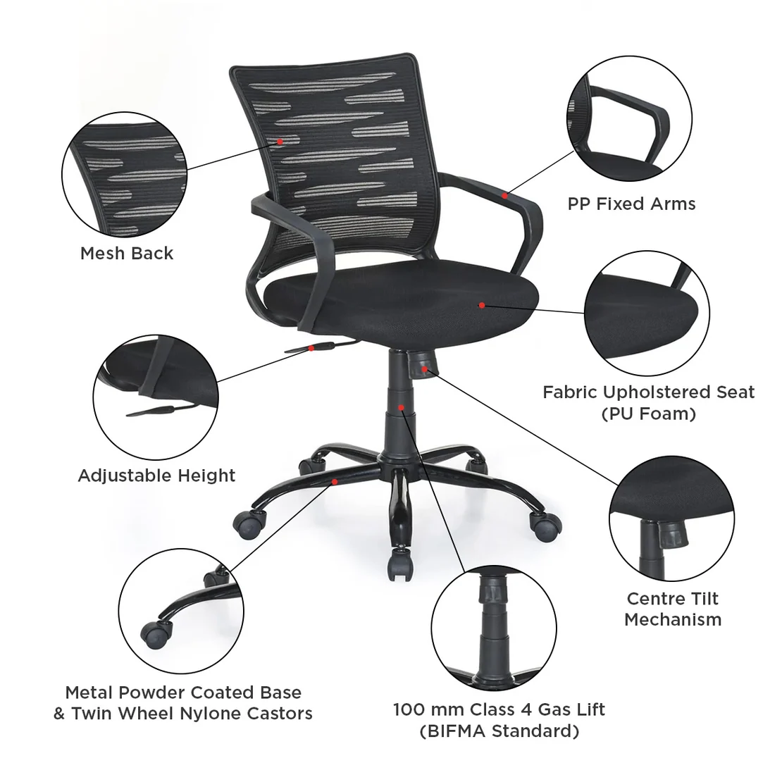 Nilkamal Giza Plus Mid Back Office Chair