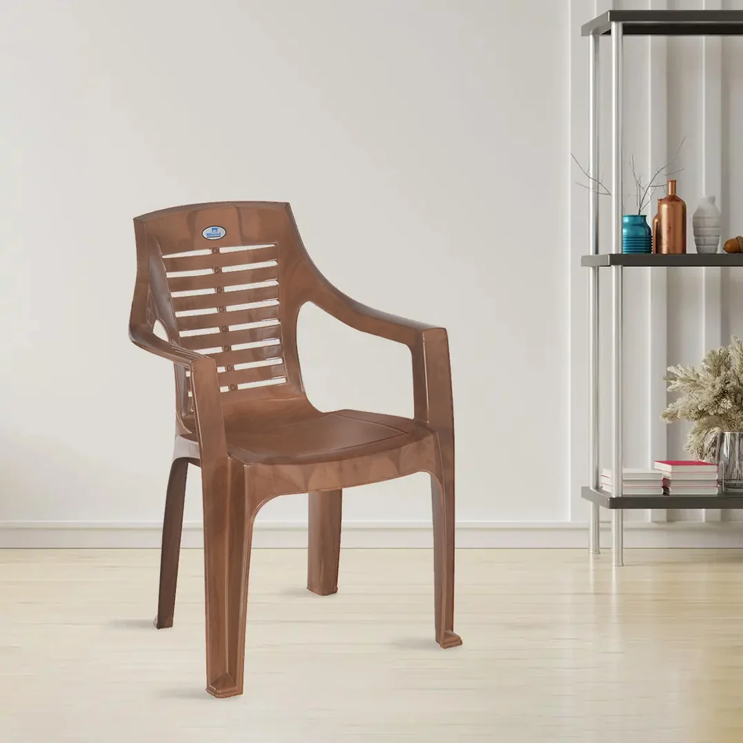 Nilkamal CHR6020 Plastic Arm Chair (Pear Wood)