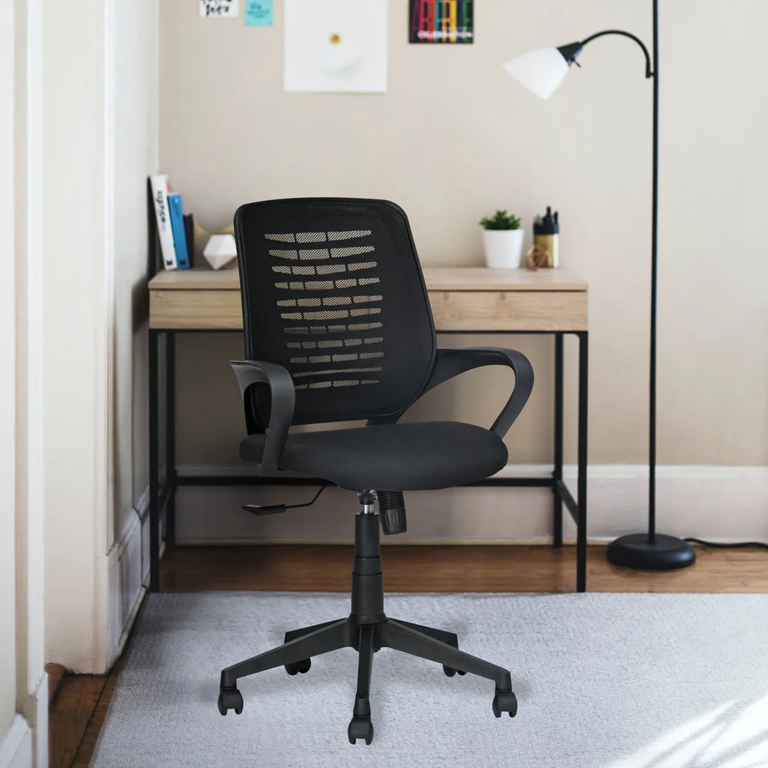 Nilkamal Astor Mid Back Mesh Office Chair (Black)