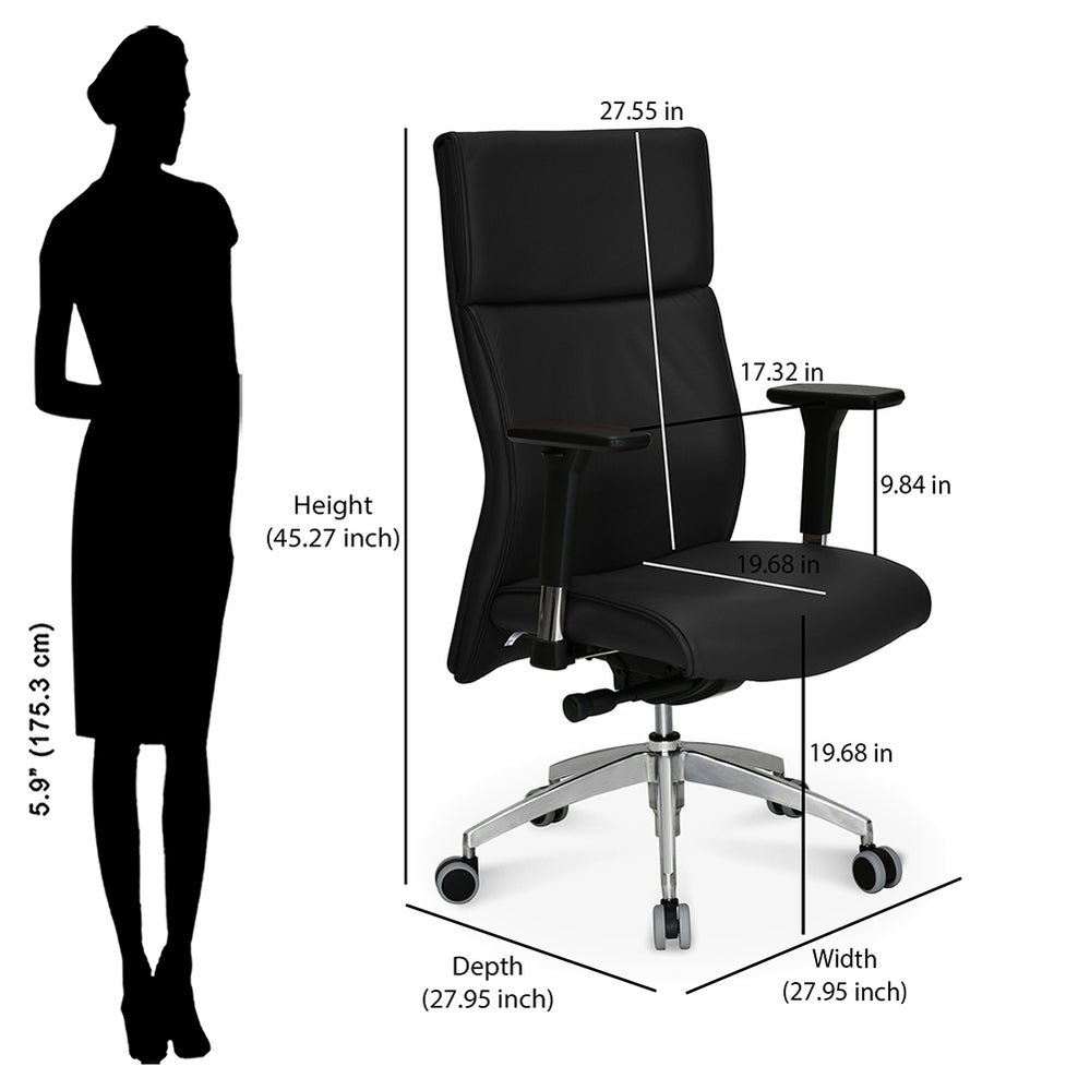 Nilkamal Command High Back Leatherette Office Chair (Black)