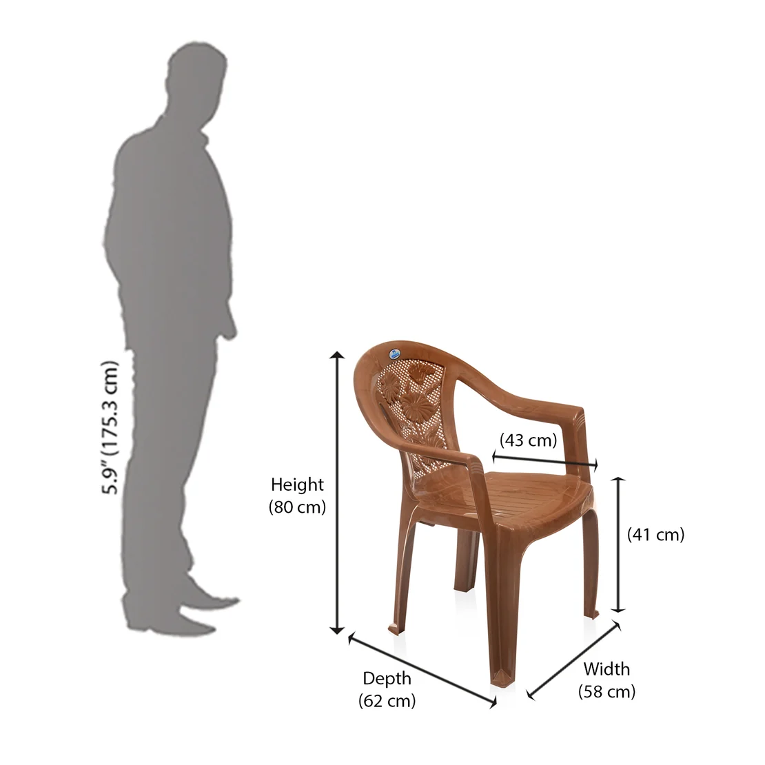 Nilkamal CHR2060 Plastic Chair with Arm