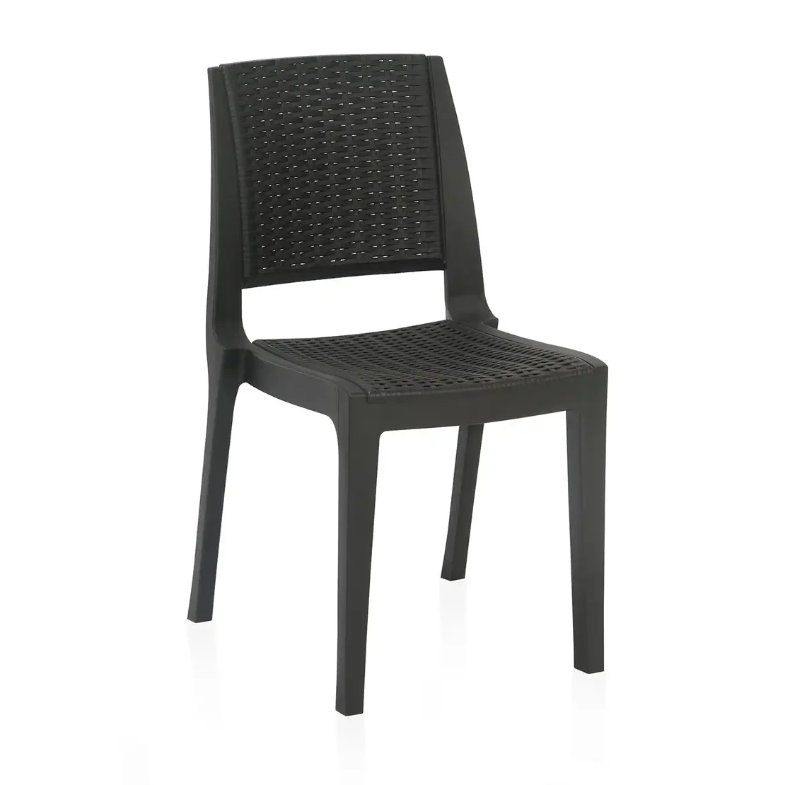 Nilkamal Enamora Plastic Armless Chair (Iron Black)