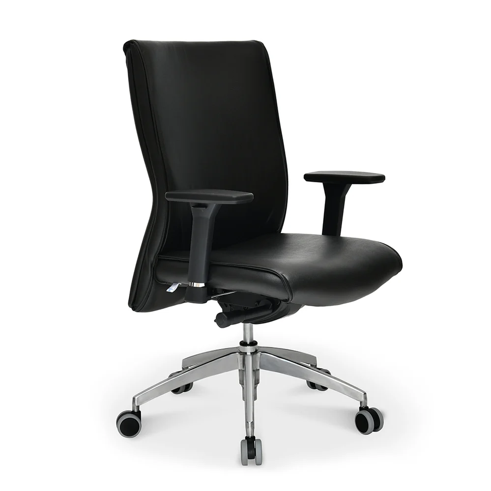 Nilkamal Command Mid Back Leatherette Office Chair (Black)