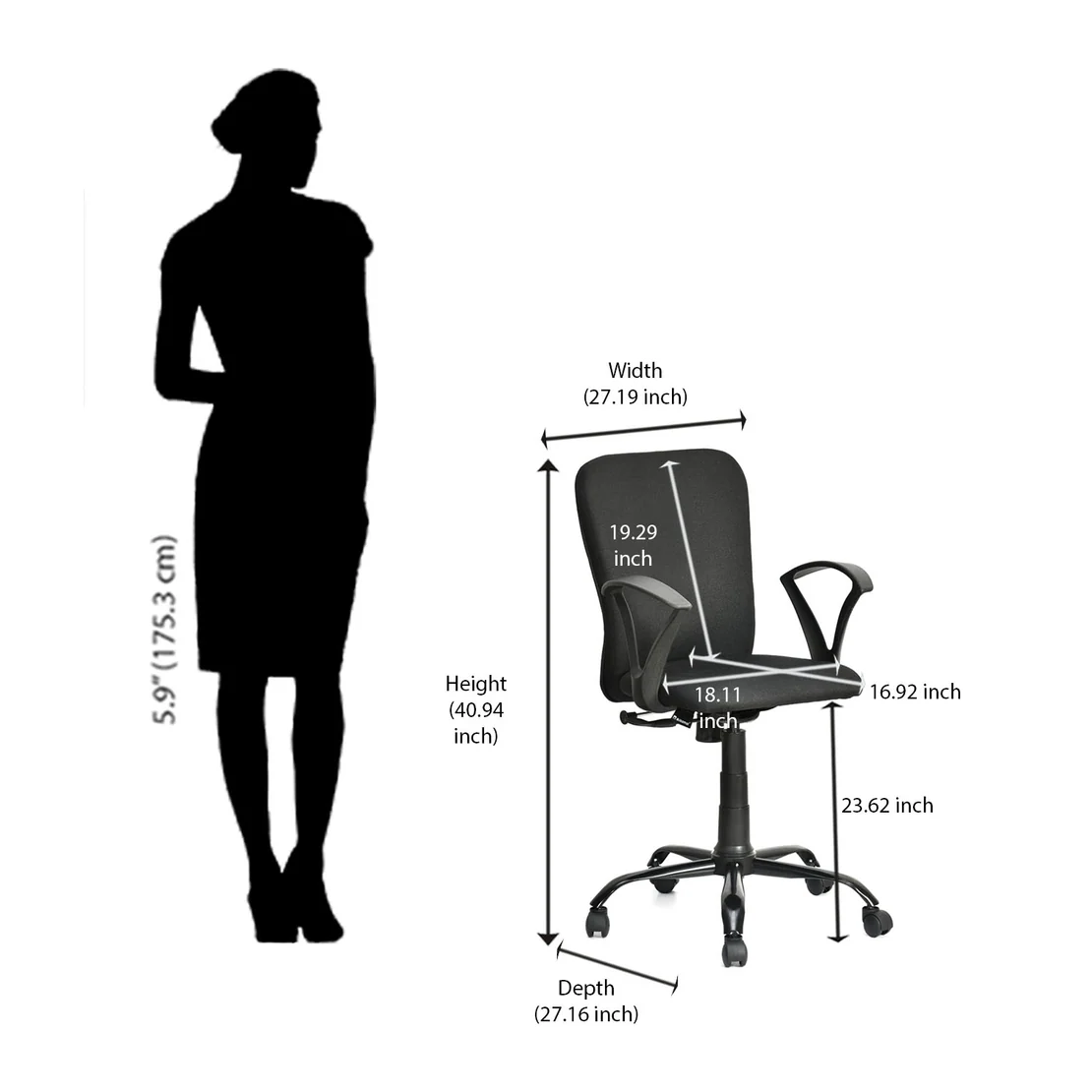 Nilkamal Lusaka Mid Back Office Chair